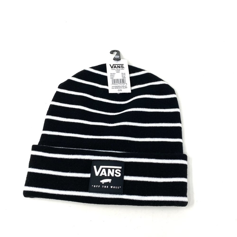 Vans MN Breaking Curf Beanie Black White Skateboarding Hat Women Men VN0A5GUV2UC - Picture 3 of 8